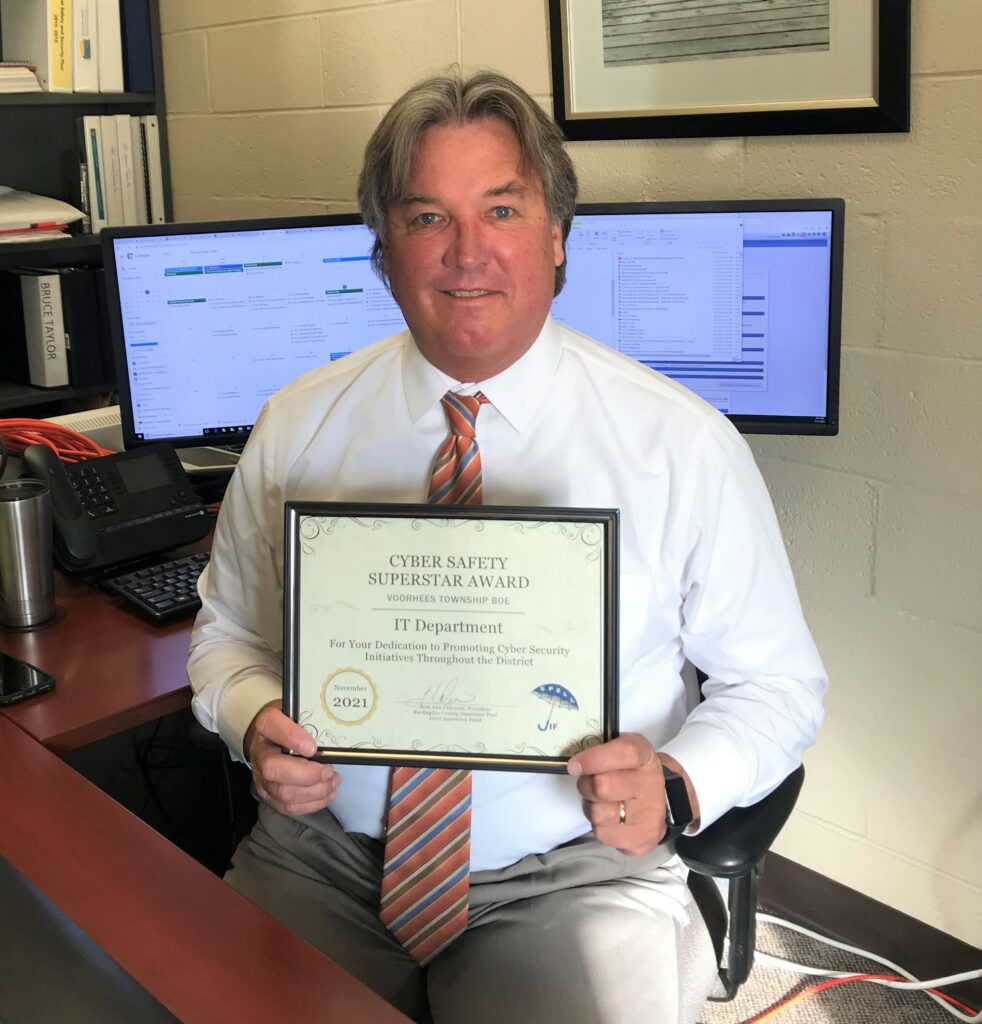 Bruce Taylor of Voorhees Twp Board of Education Receiving Award November 2021