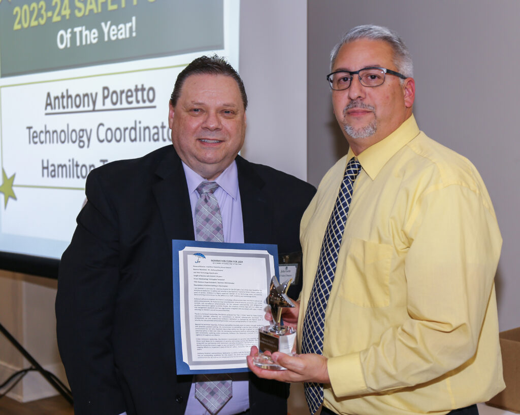 Safety Director John Geitz with Safety Star Winner Anthony Poretto