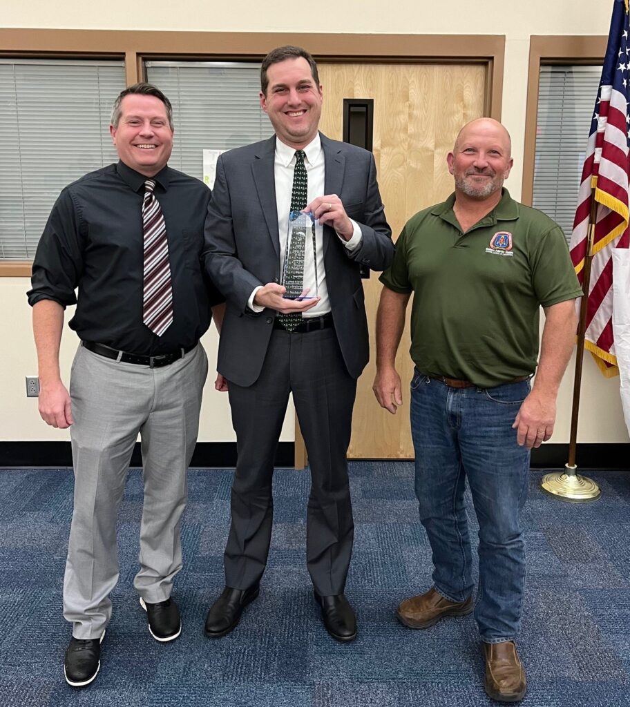 Safety District Winner Brigantine Public School District - Superintendent Glenn Robbins with School Business Administrator Jonathan Houdart and School Board President Frank Koch Jr